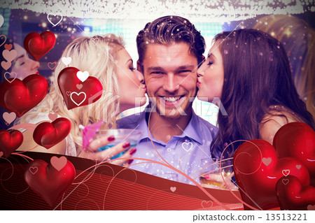 Composite image of friends toasting Composite image of friends toasting 13513221