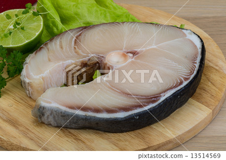 Raw blue shark steak 13514569