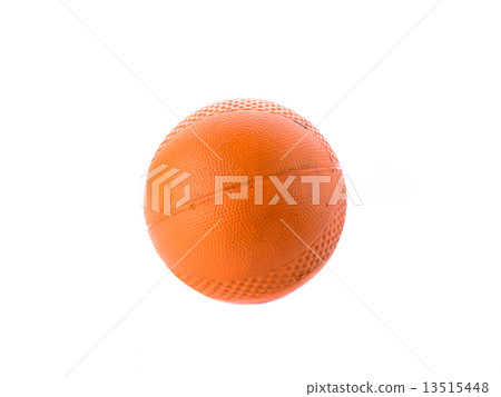 Old and dirty Orange Rubber Ball Isolated on White Background. Old and dirty Orange Rubber Ball Isolated on White Background. 13515448