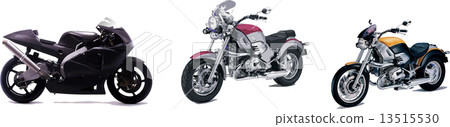 Three vector illustrations of motorcycle Three vector illustrations of motorcycle 13515530