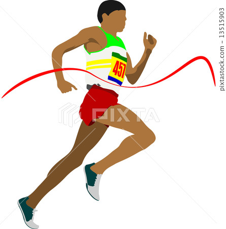 Track and field. Man running. Vector illustartion Track and field. Man running. Vector illustartion 13515903