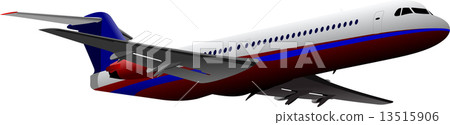 Passenger airplane on the air. Vector illustration Passenger airplane on the air. Vector illustration 13515906