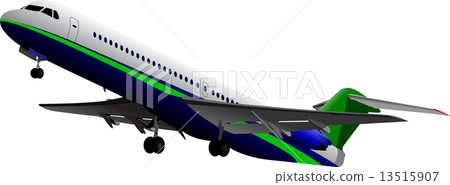 Passenger airplane on the air. Vector illustration Passenger airplane on the air. Vector illustration 13515907
