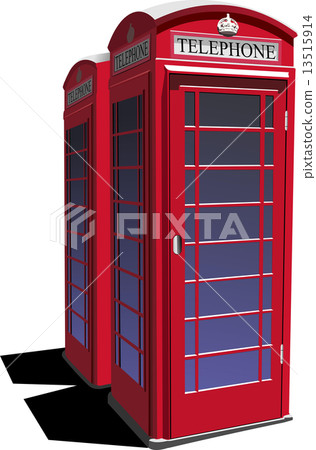 London red public phone box. Vector illustration London red public phone box. Vector illustration 13515914