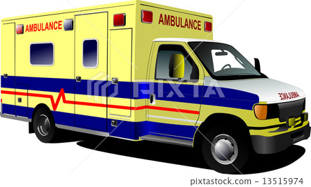Modern ambulance van over white. Colored vector illustration 13515974