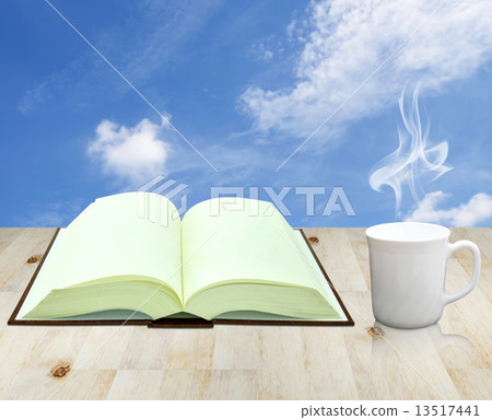 open book and cup of coffee open book and cup of coffee 13517441