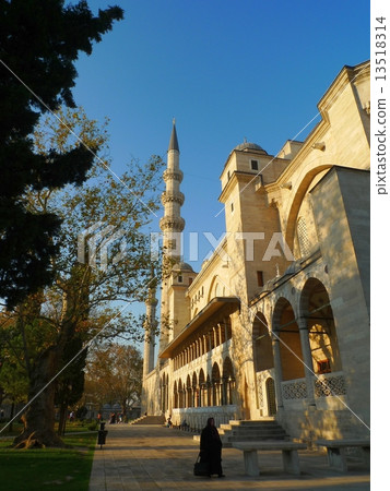 Exterior view of Islamic religious temple Shrei Magne Episcopal temple in Istanbul 13518314