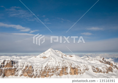 Dolomites aerial sky view landsacape panorama 13518391