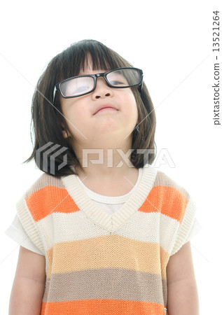 Cute asian baby wearing glasses 13521264