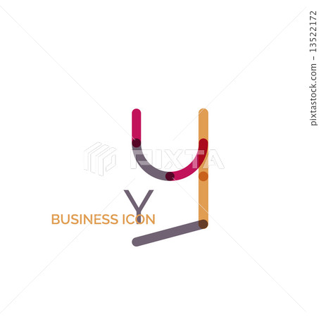 Minimal line font design, letter Y 13522172