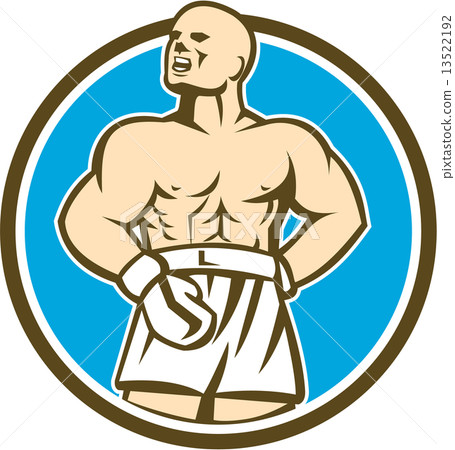 Boxer Champion Shouting Circle Retro 13522192