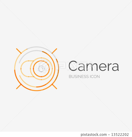 Thin line neat design logo, camera concept - Stock Illustration ...