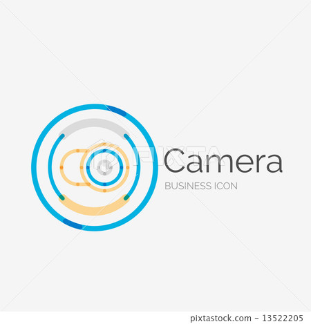 Thin line neat design logo, camera concept 13522205