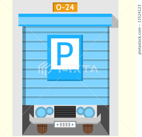 Colored flat vector icon for parking gate Colored flat vector icon for parking gate 13524123