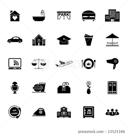 Hospitality business icons on white background Hospitality business icons on white background 13525166
