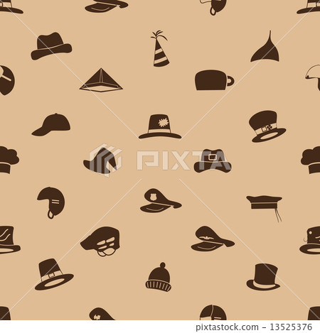 brown hats icons set seamless pattern eps10 13525376