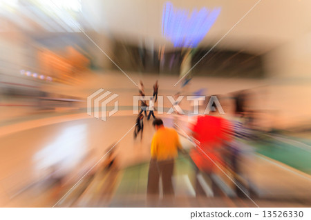 People in escalators at the modern shopping mall People in escalators at the modern shopping mall 13526330