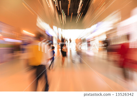People in the lobby. motion blur 13526342