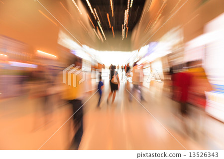 People in the lobby. motion blur People in the lobby. motion blur 13526343