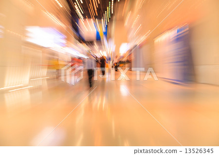 People in the lobby. motion blur 13526345