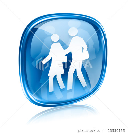 people icon blue glass, isolated on white background people icon blue glass, isolated on white background 13530135