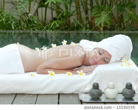 The young beautiful woman on Spa 13530339
