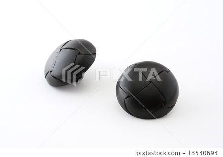 黑皮革按鈕白色背景 13530693