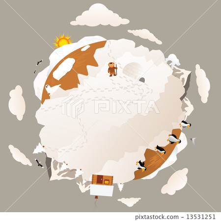 Around the frozen planet earth (sepia tone) 13531251