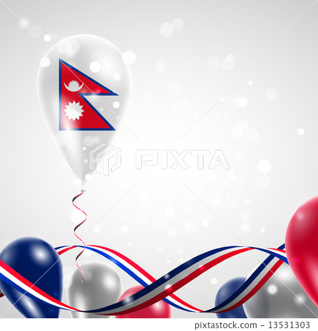 Flag of Nepal on balloon Flag of Nepal on balloon 13531303