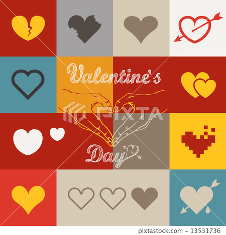 Different abstract heart icons collection. Valentine greeting ca 13531736