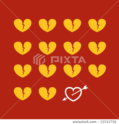 Different abstract hearts. Valentine greeting card 13531738