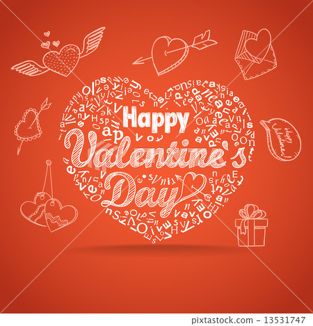 14th February collection. Happy Valentine`s Day elements 14th February collection. Happy Valentine`s Day elements 13531747