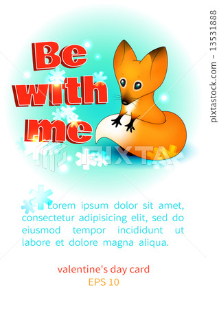 Valentine's Day card with a fox 13531888