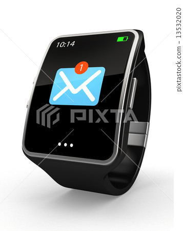 Black Smart watch on white background 13532020