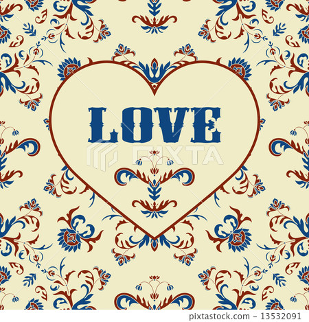 Vector Valentine's Greeting Card with Heart 13532091