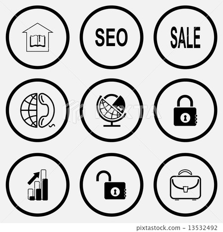 library, seo, sale, globe and phone, globe and lock, closed lock 13532492