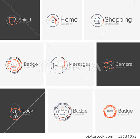 Thin line neat design logo collection - Stock Illustration [13534052 ...
