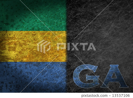 Old rusty metal sign with a flag and country abbreviation 13537106