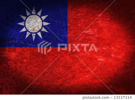 Old rusty metal sign with a flag 13537314