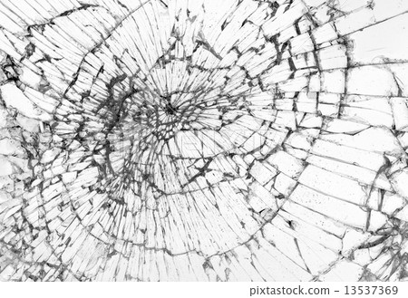 Broken glass, white background 13537369