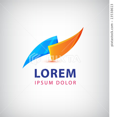 vector abstract ribbon colorful dual 3d icon 13538613