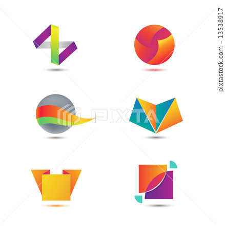 set of vector abstract geometric colorful icons 13538917