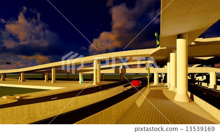 Under the highway. Urban scene Under the highway. Urban scene 13539169