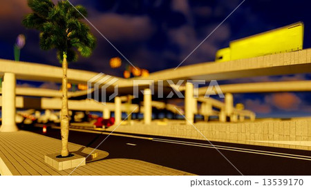 Under the highway. Urban scene Under the highway. Urban scene 13539170