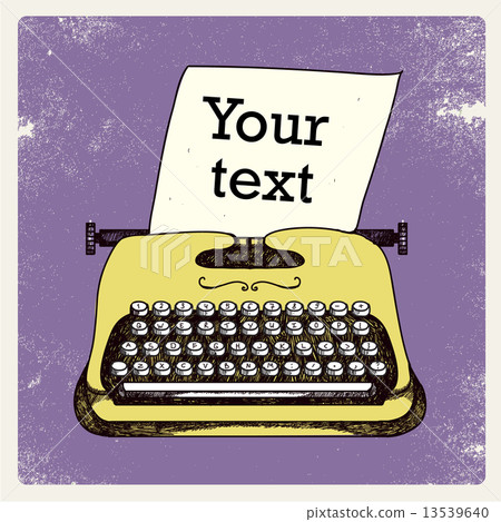 vector retro typing writer with paper card vector retro typing writer with paper card 13539640