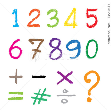 The number drawn by a crayon. Vector illustration. The number drawn by a crayon. Vector illustration. 13540614