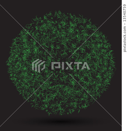 Circle grass abstract. Ball from green grass isolated at black background Circle grass abstract. Ball from green grass isolated at black background 13540759