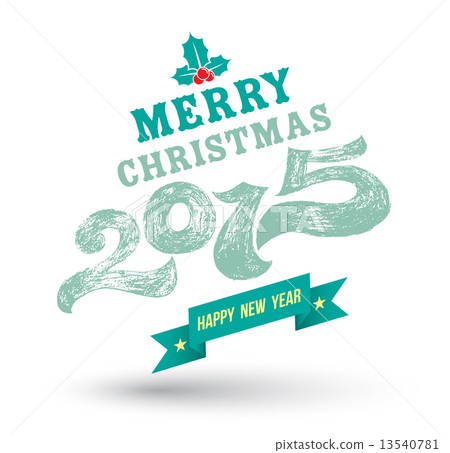 Happy new year greeting card lettering. Vector... - Stock Illustration ...