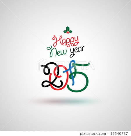 Happy new year greeting card lettering. Vector illustration. Happy new year greeting card lettering. Vector illustration. 13540787