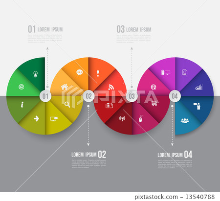 Abstract business info graphics template with icons. Abstract business info graphics template with icons. 13540788